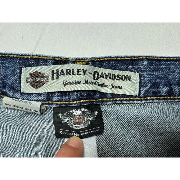 Harley Davidson Men’s Straight Leg Blue Denim Jeans - Size 36x31 - Picture 6 of 8